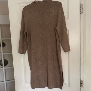 Elegant Long Sleeve Gold Dress